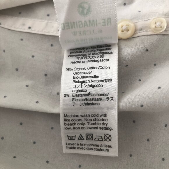 J. Crew Black and White Slim Secret Wash Shirt, Large - Picture 8 of 10